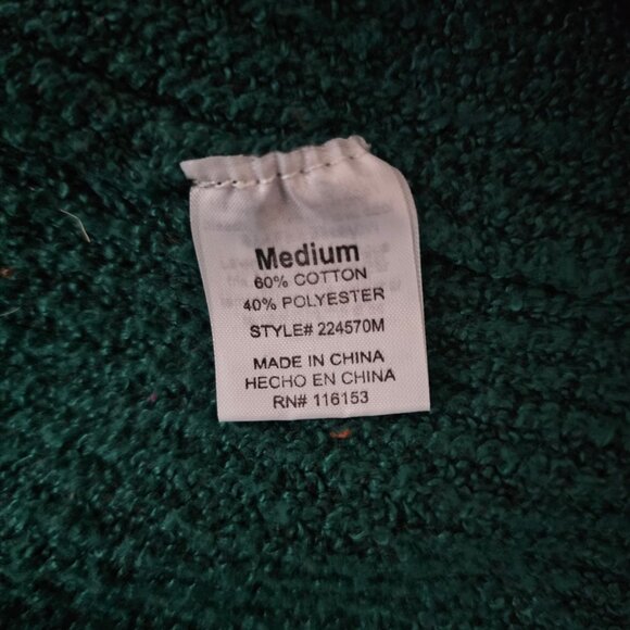 Thyme+Honey Green Back Weave Slit Design V-Neck Pullover Knit Sweater Women's M - Picture 6 of 12